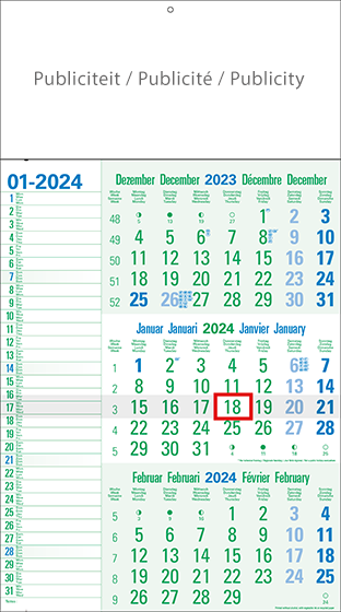 3-Maandskalender 2016 Memo Eco