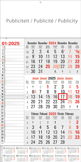 3-Maandskalender 2024 Memo met jaaroverzicht