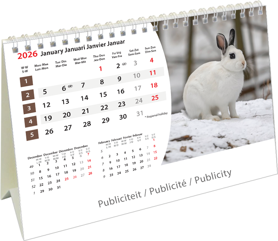 Kantoorkalender 2026 Animals