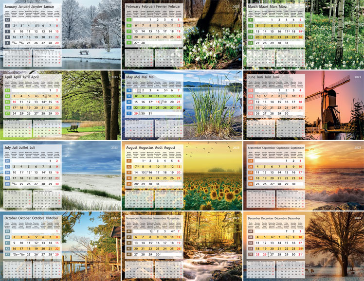 Kantoorkalender 2023 Daydreams 13p 21x15cm Prenten