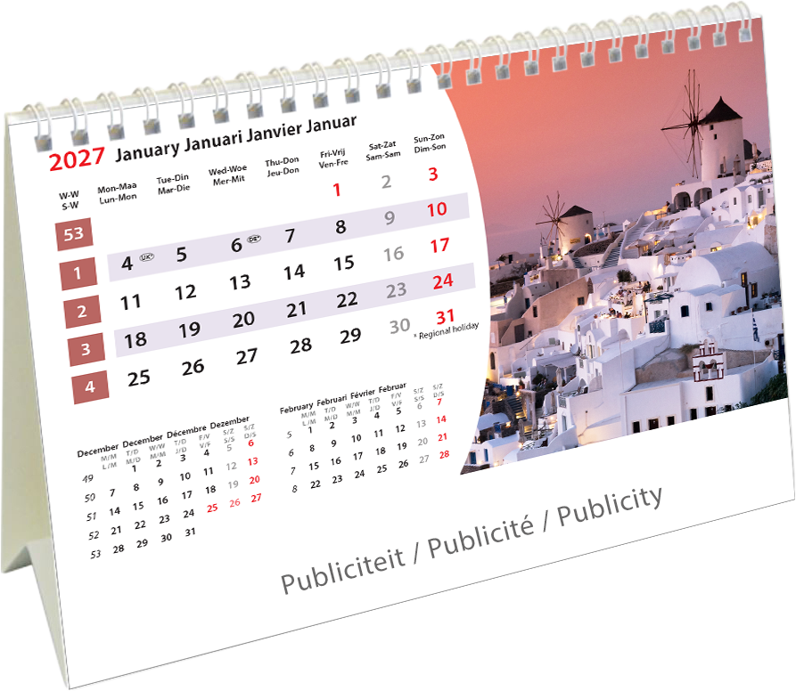 Kantoorkalender 2027 Mediterranean