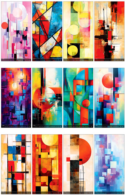 Muurkalender 2025 Abstract AI Art 13p Prenten