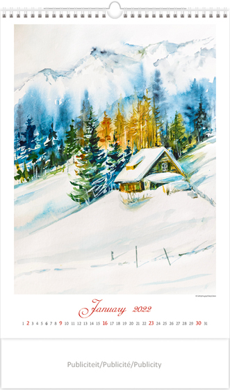 Kunstkalender 2022 Aquarelle 13p 34x55cm