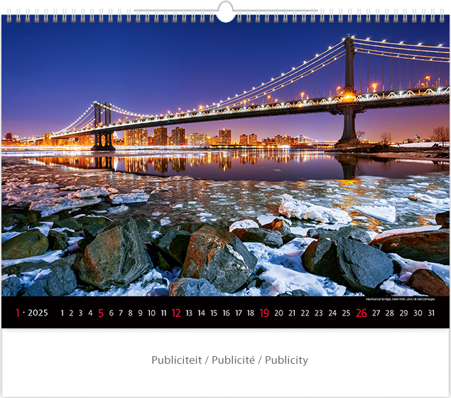 Muurkalender 2024 Bridges 13p 45x38cm