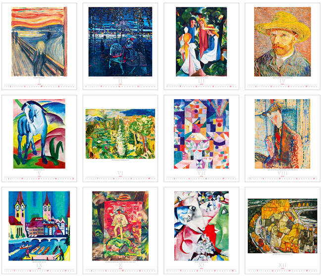 Muurkalender 2026 Expressionism 13p 45x59cm Prenten