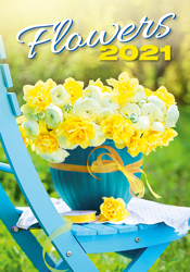 Muurkalender 2021 Flowers 13p 31x52cm Cover