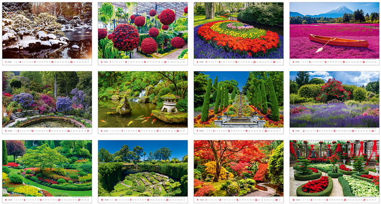 Muurkalender 2025 Gardens 13p 45x38cm Prenten