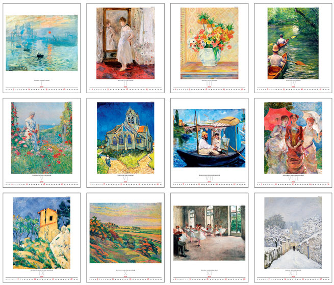 Muurkalender 2025 Impressionism 13p 45x59cm Prenten