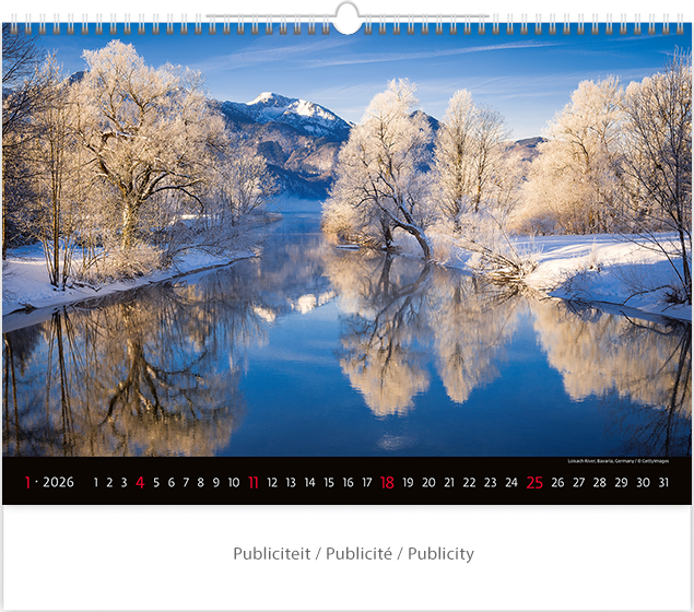 Muurkalender 2025 Landscapes 13p 45x38cm