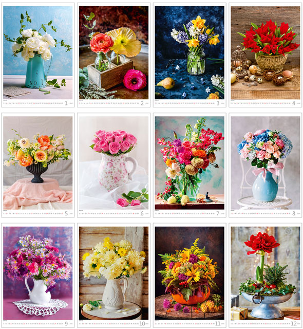 Muurkalender 2025 Magic Flowers 13p 31x52cm Prenten