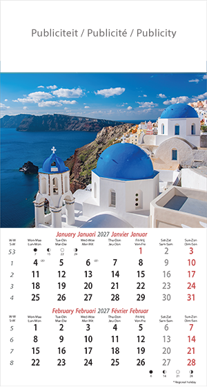 Muurkalender 2027 Mediterranean 6 bladen — binnenblad