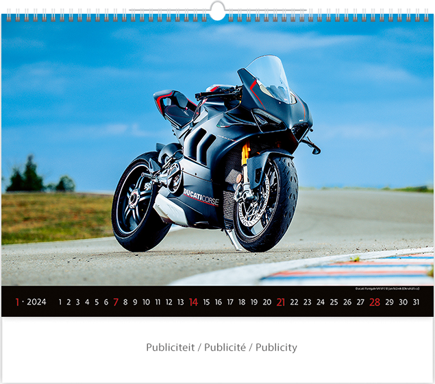 Muurkalender 2024 Motorbikes 13p 45x38cm