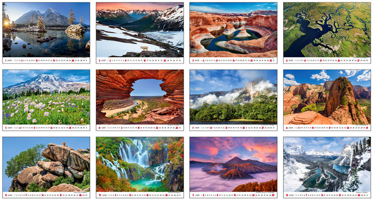 Muurkalender 2024 National Parks 13p 45x38cm Prenten