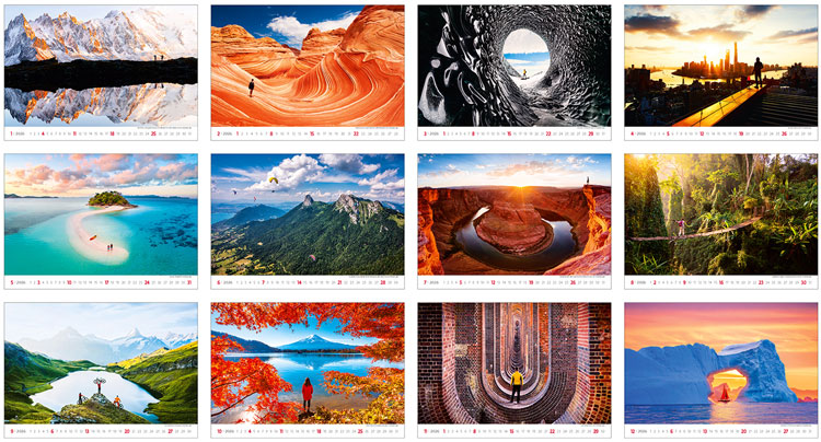 Muurkalender 2026 New Horizons 13p 45x38cm Prenten