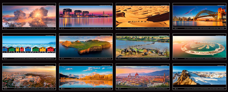 Muurkalender 2025 Panoramaphoto 13p 63x38cm Prenten