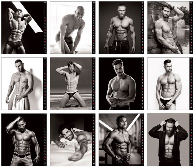 Muurkalender 2025 Pin-Up Men 13p 45x59cm Prenten