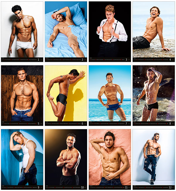 Muurkalender 2024 Pin-Up Sexy Boys 13p 34x55cm Prenten