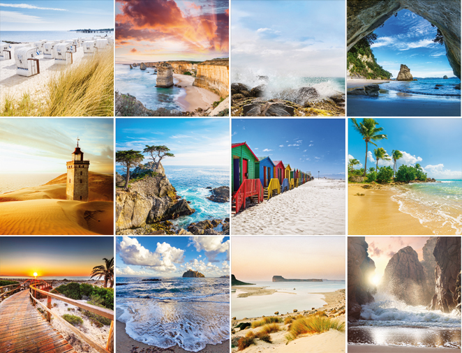 Muurkalender 2024 Seaside 13p 22x41cm Prenten