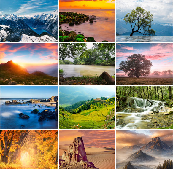Muurkalender 2025 Serenity 13p A4 A3 Prenten