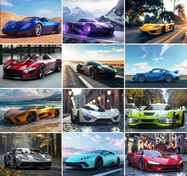 Muurkalender 2025 Sports Cars by AI 13p 30x47cm Prenten