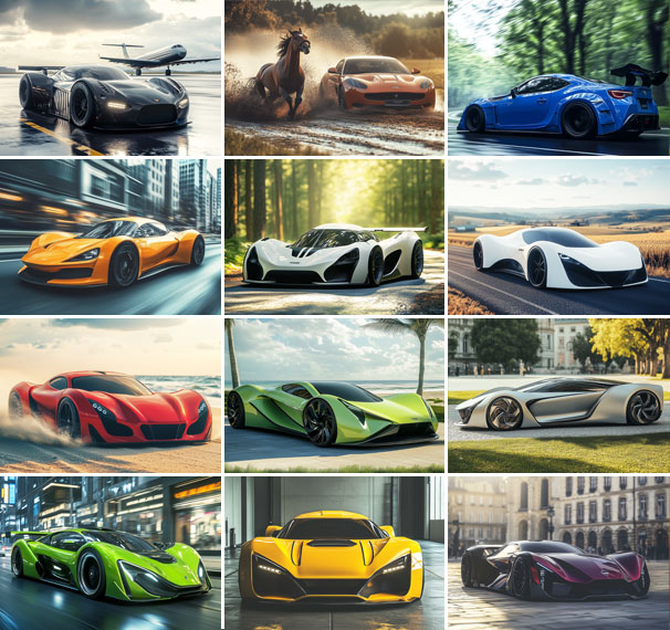 Muurkalender 2025 Sports Cars by AI 13p A4 A3 Prenten