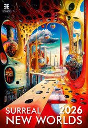 Muurkalender 2026 Surreal New Worlds 13p 33x55cm Cover