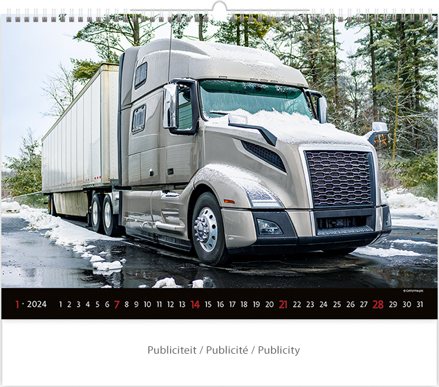 Muurkalender 2024 Trucks 13p 45x38cm