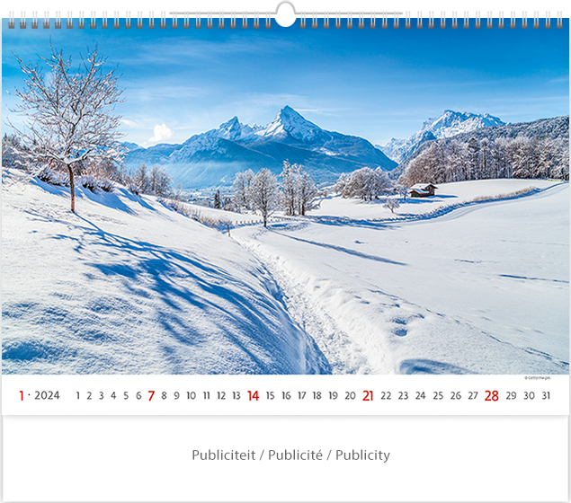 Muurkalender 2024 Via 13p 45x38cm