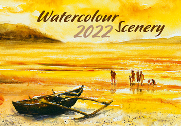 Muurkalender 2022 Watercolour Scenery 13p 45x38cm Cover