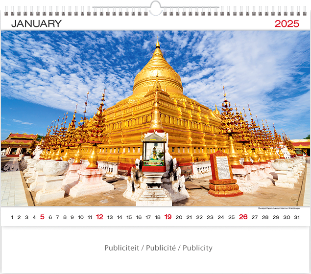 Muurkalender 2024 World Wonders 13p 45x38cm