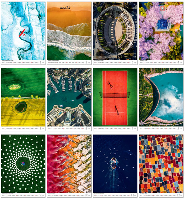 Muurkalender 2025 World from Above 13p 31x52cm Prenten