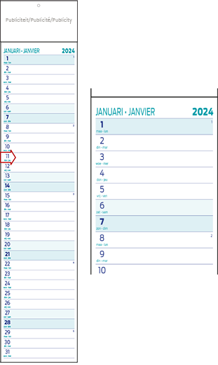 Strookkalender 2024 Midi 12p