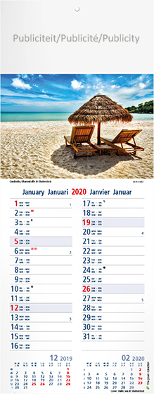Strookkalender 2020 Sea Views 13p 16x40cm